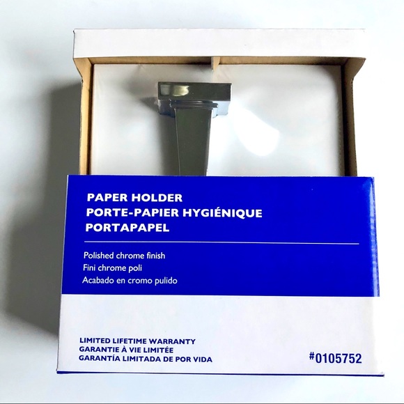 NEW Toilet Paper Holder Polished Chrome Finish Wall Mount Single Post #0105752 - Picture 2 of 9